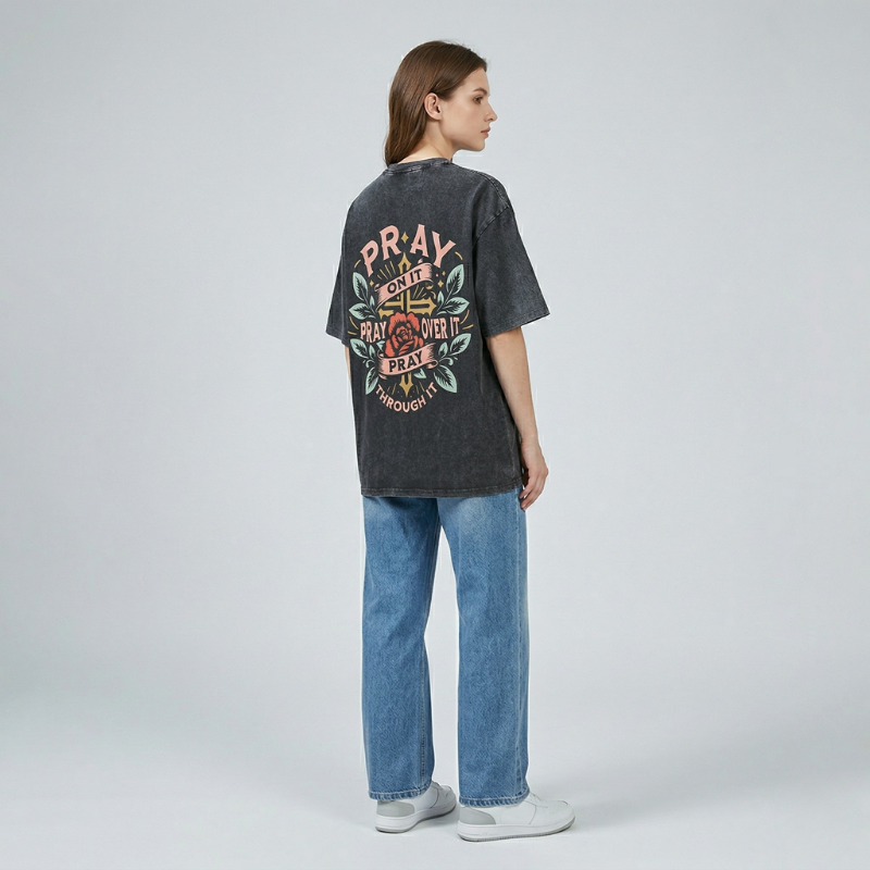 Fruit of The Spirit Christian Jesus Vintage Washed T-Shirt | Retro Streetwear