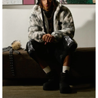 Fur Jacket Men Faux Lambswool Tie Dye Cross Streetwear