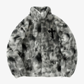 Fur Jacket Men Faux Lambswool Tie Dye Cross Streetwear