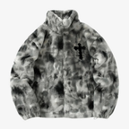 Fur Jacket Men Faux Lambswool Tie Dye Cross Streetwear