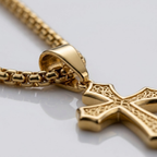 Gold Cross Hip Hop Pendant Necklace | Stainless Steel