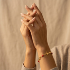 Golden Beaded Cross Bracelet