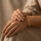 Golden Beaded Cross Bracelet