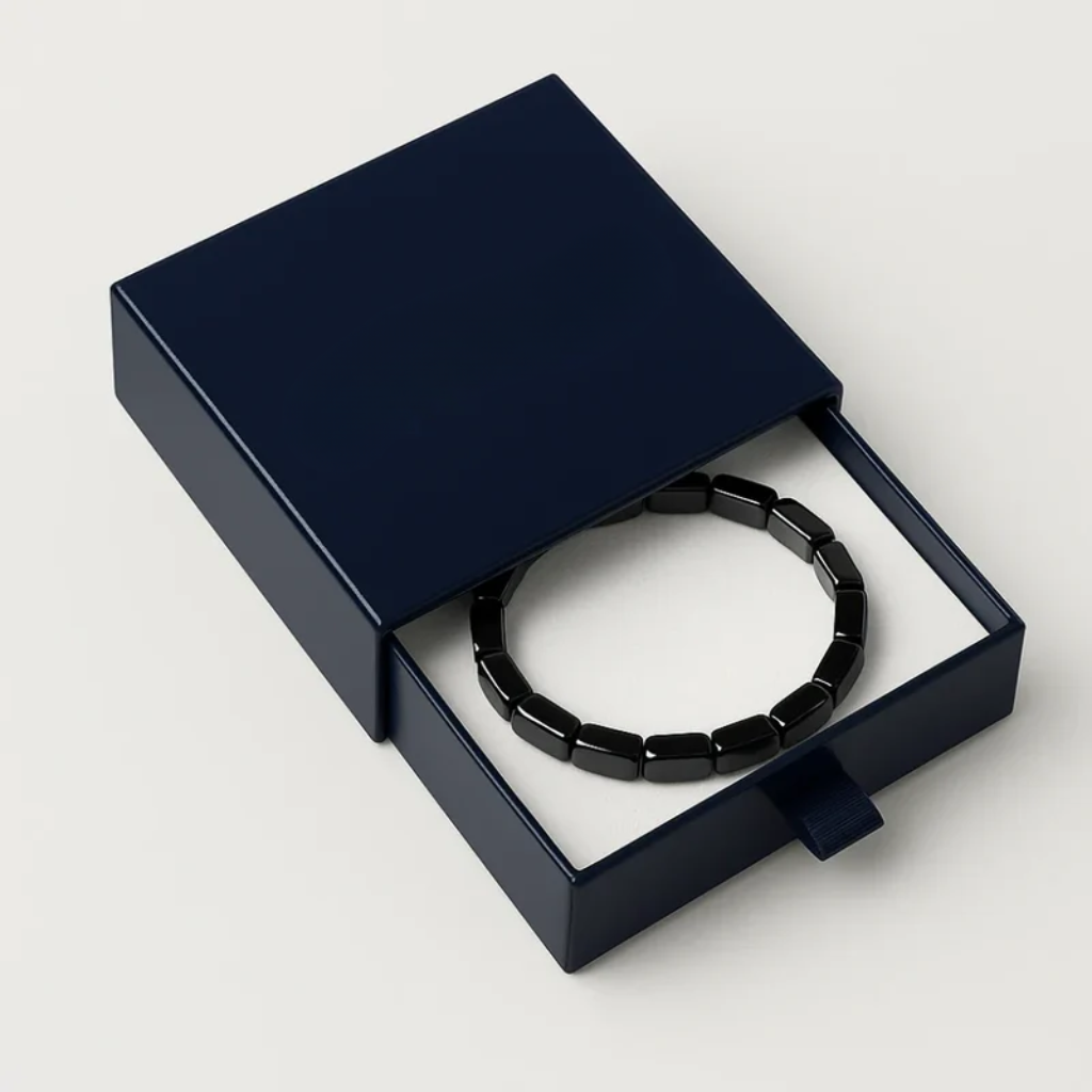Hematite Bracelet - Mens Magnetic Stone - With Gift Box