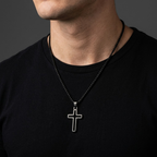 Hollow Cross Necklace with Box Chain | Waterproof Stainless Steel Cross Pendant