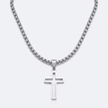 Hollow Cross Necklace with Box Chain | Waterproof Stainless Steel Cross Pendant