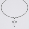 Hollow Cross Necklace with O Chain | Waterproof Stainless Steel Cross Pendant
