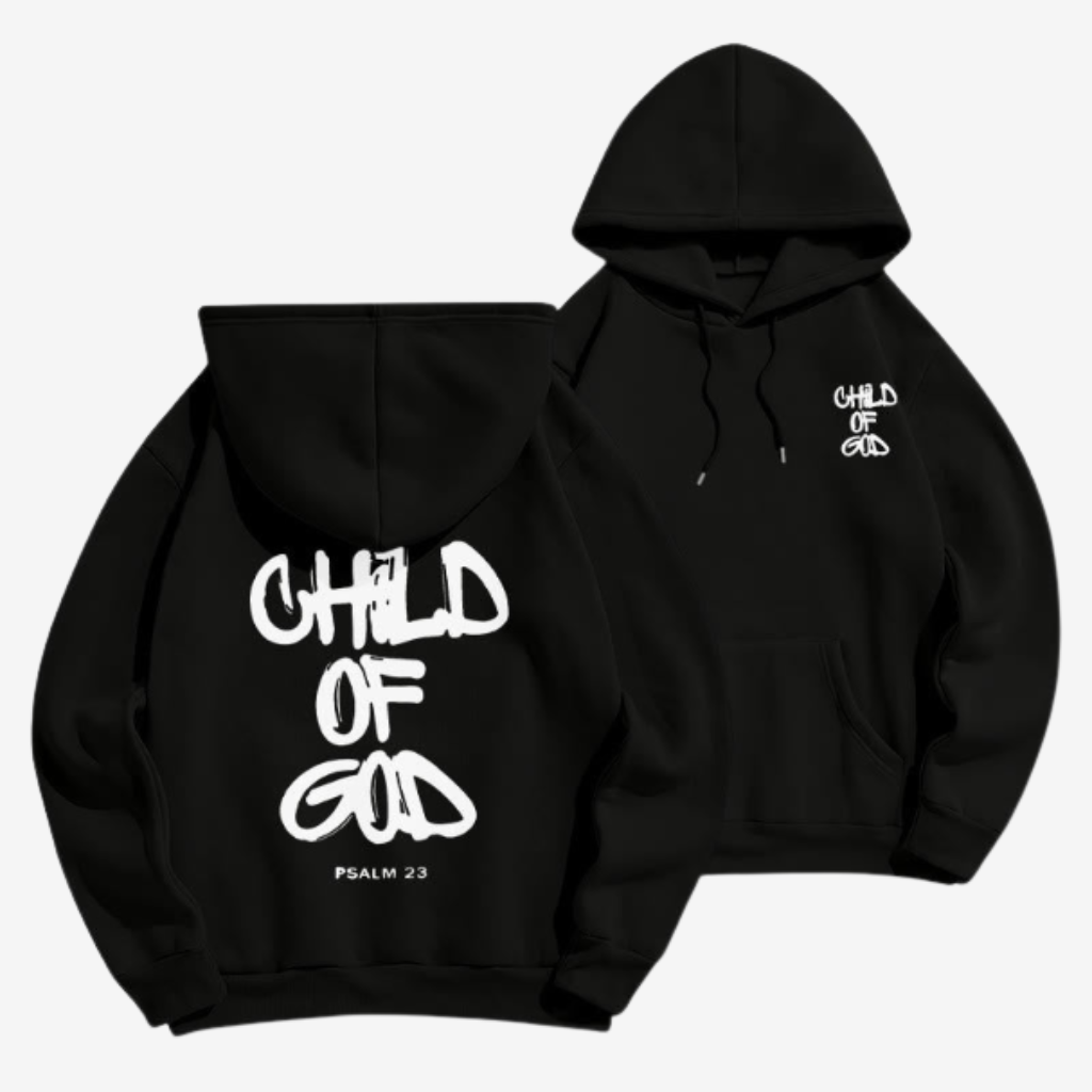 Hoodie Unisex | Faith Graffiti Child of God-Tithesource-Black-S-