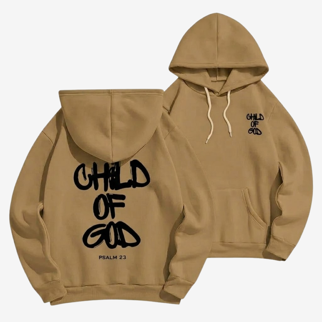 Hoodie Unisex | Faith Graffiti Child of God-Tithesource-Brown-S-