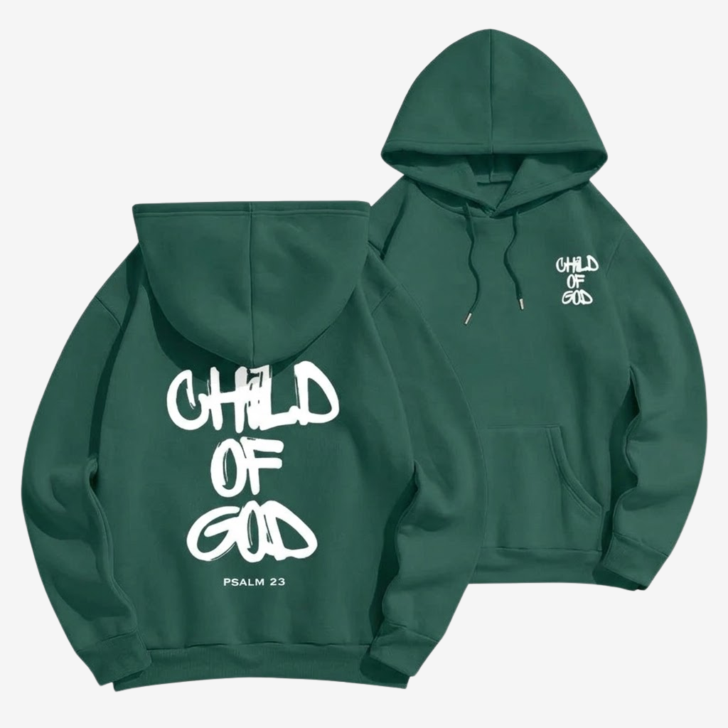 Hoodie Unisex | Faith Graffiti Child of God-Tithesource-Green-S-