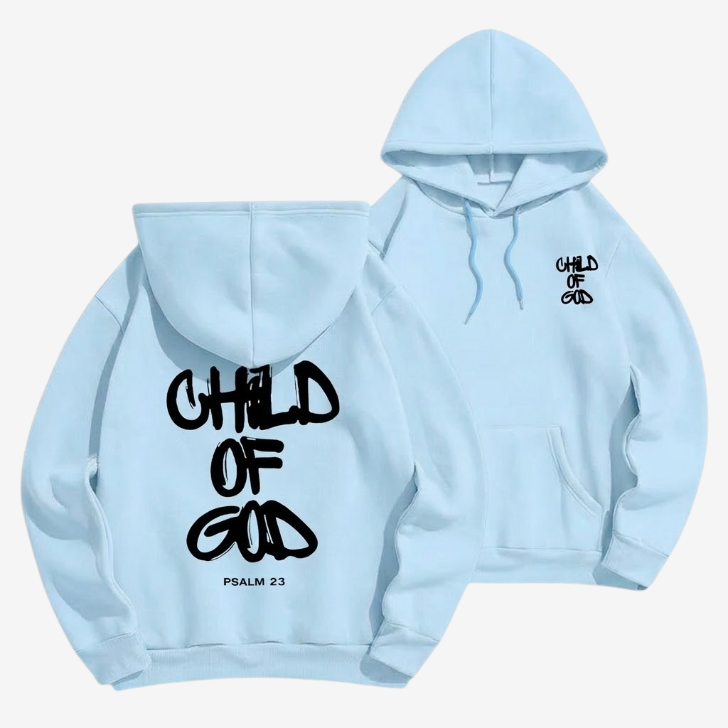 Hoodie Unisex | Faith Graffiti Child of God-Tithesource-Light Blue-S-