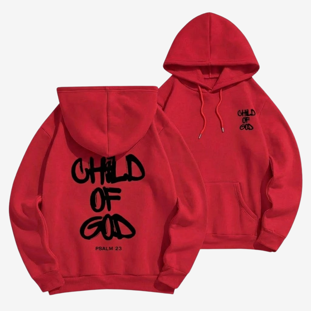 Hoodie Unisex | Faith Graffiti Child of God-Tithesource-Red-S-