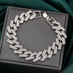 Iced Cuban Bracelet Silver Round Cut CZ
