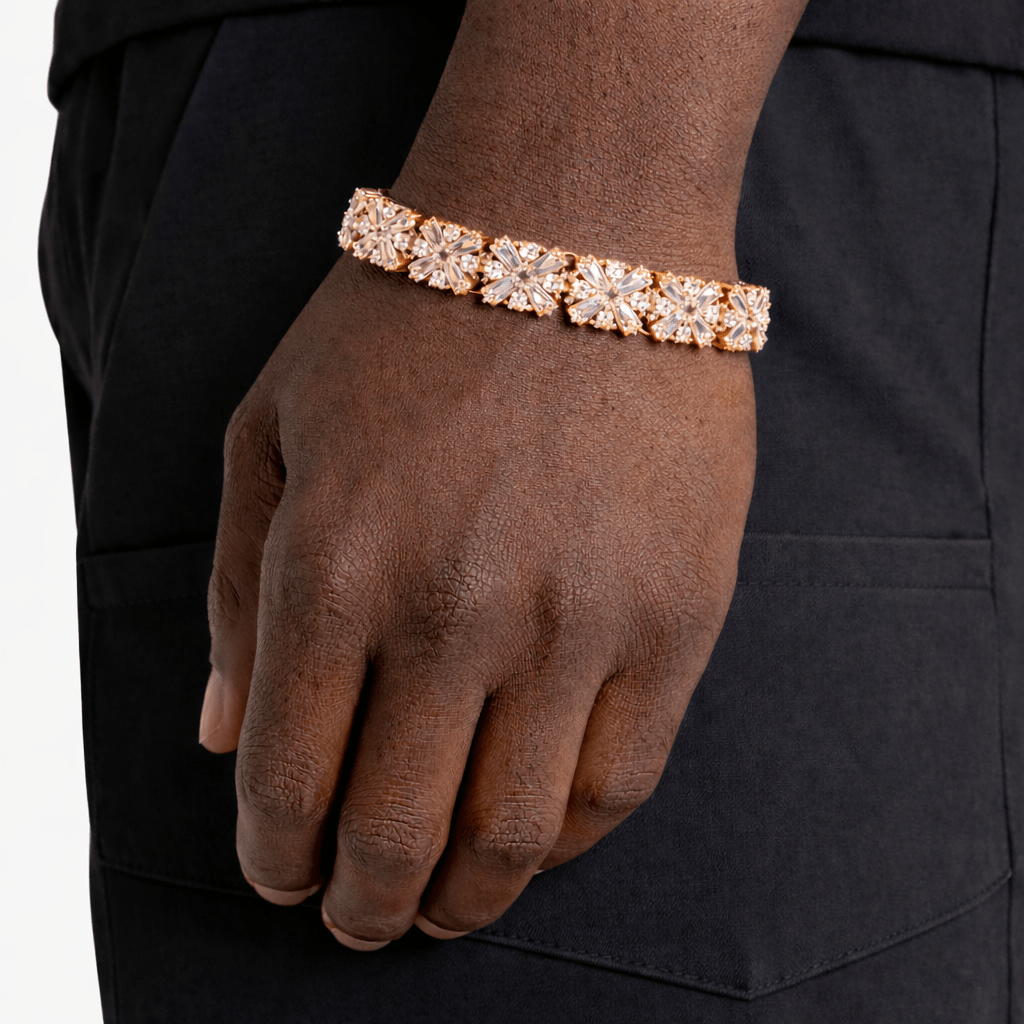 Iced Out Cross Tennis Bracelet