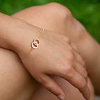 Infinity Bracelet Women Rose Gold Interlocking Circles Cubic Zirconia Dainty