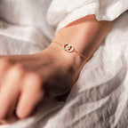 Infinity Bracelet Women Rose Gold Interlocking Circles Cubic Zirconia Dainty