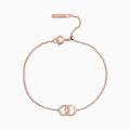 Infinity Bracelet Women Rose Gold Interlocking Circles Cubic Zirconia Dainty
