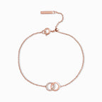 Infinity Bracelet Women Rose Gold Interlocking Circles Cubic Zirconia Dainty