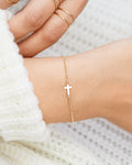 Jerusalem Small Cross Bracelet Women | Gold and Silver-Tithesource-Gold-