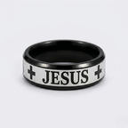 Jesus Cross Engraved Ring | Wedding Band Style