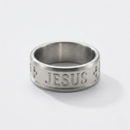Jesus Cross Engraved Ring | Wedding Band Style