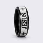 Jesus Cross Engraved Ring | Wedding Band Style