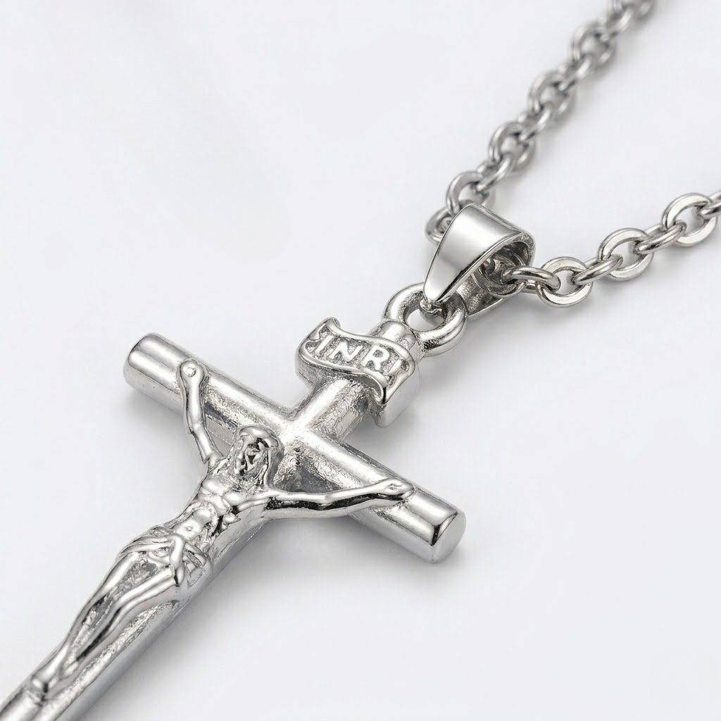 Jesus Cross Pendant Necklace | Choker Chain Style