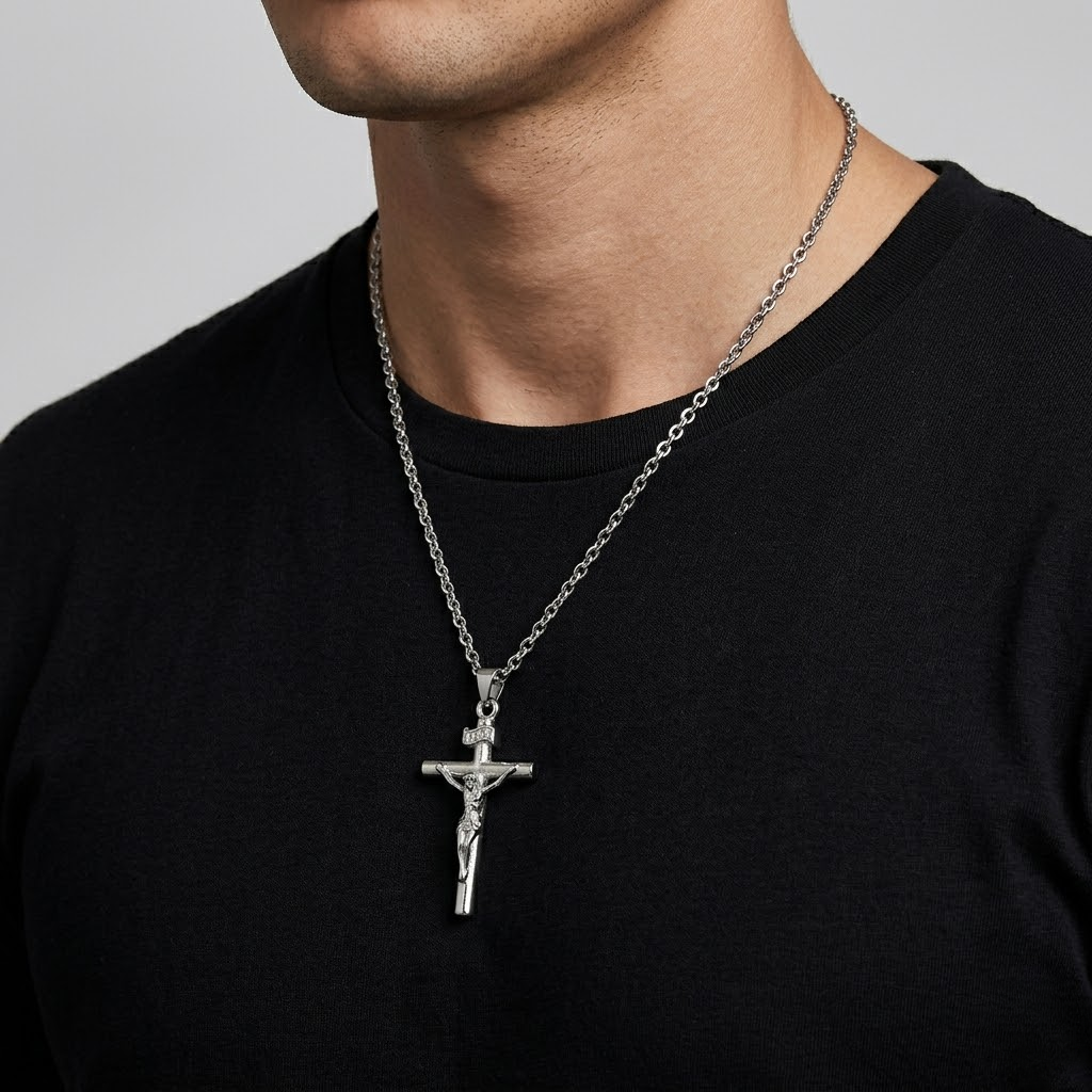 Jesus Cross Pendant Necklace | Choker Chain Style