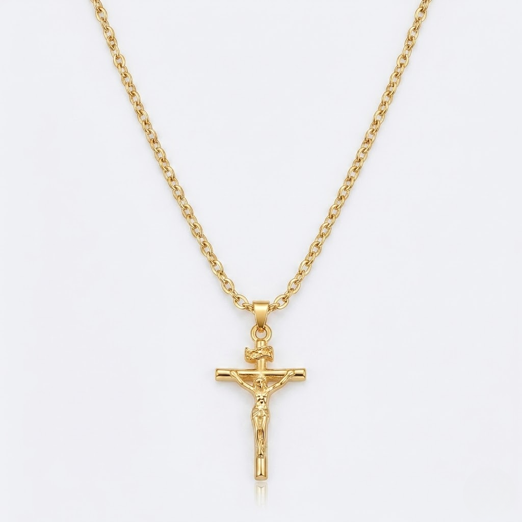 Jesus Cross Pendant Necklace | Choker Chain Style