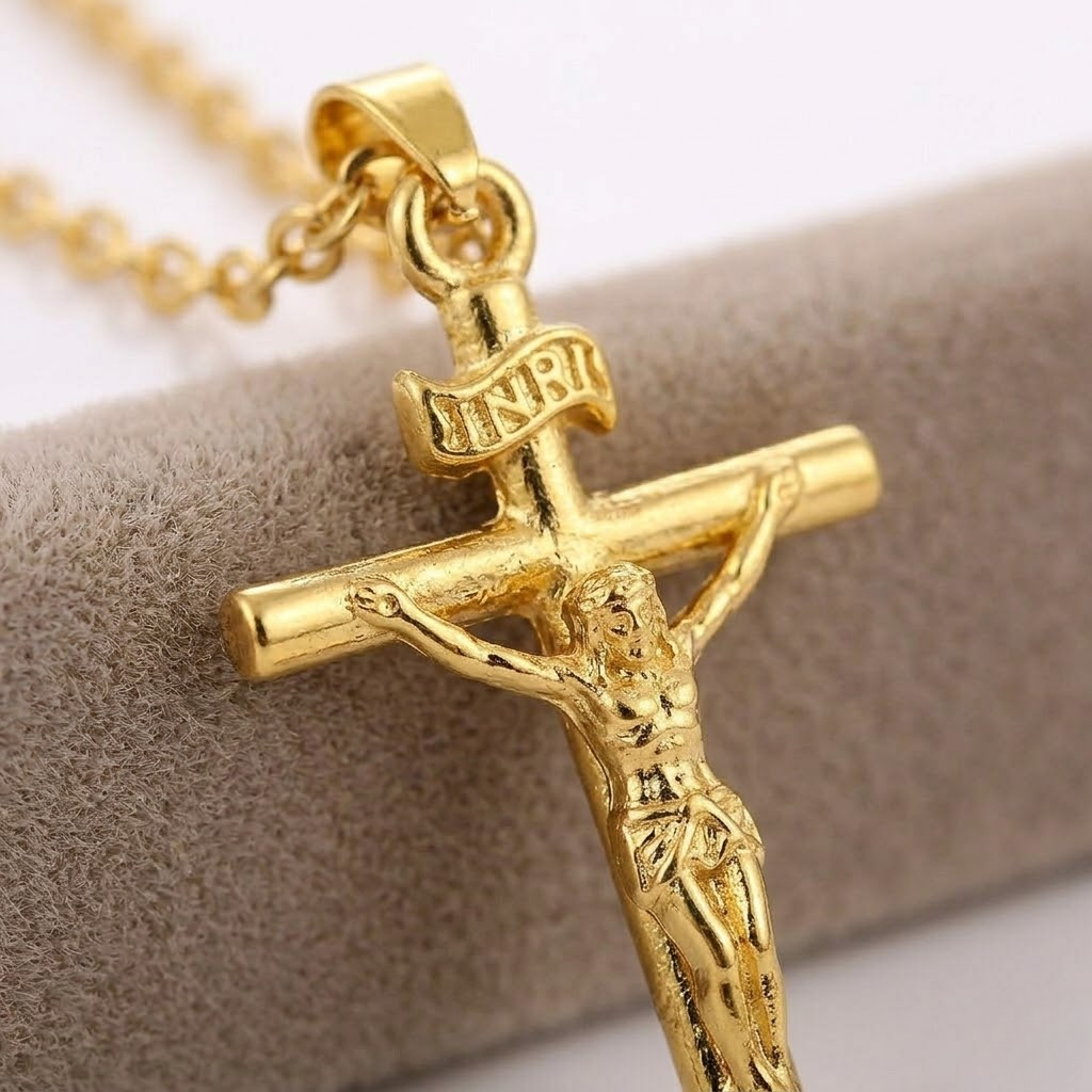 Jesus Cross Pendant Necklace | Choker Chain Style