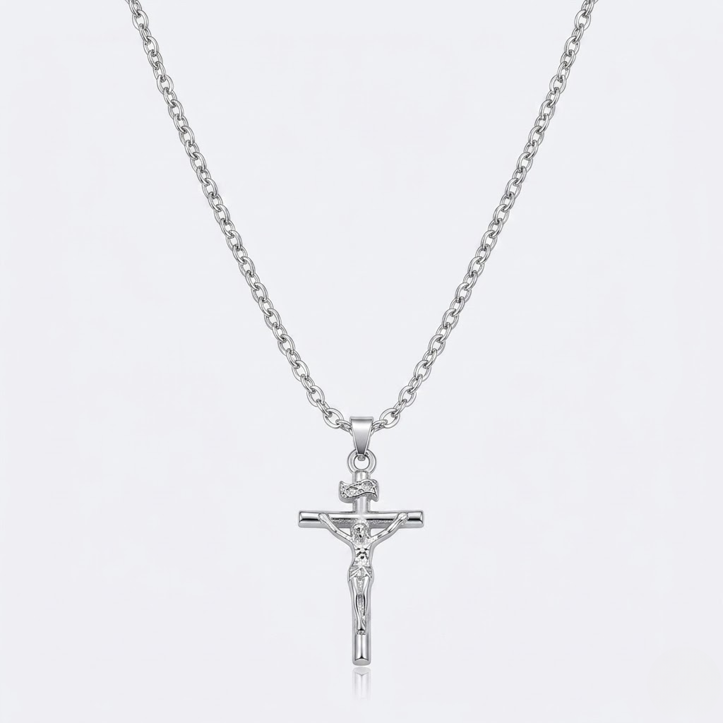 Jesus Cross Pendant Necklace | Choker Chain Style