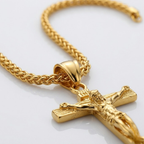 Jesus Cross Pendant Necklace with Chain | Gold and Silver