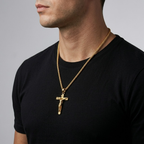 Jesus Cross Pendant Necklace with Chain | Gold and Silver