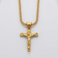 Jesus Cross Pendant Necklace with Chain | Gold and Silver