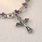 Jesus Cross Rosary Bracelet | Steel beaded-Tithesource-