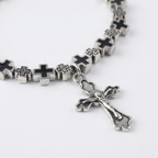 Jesus Cross Rosary Bracelet | Steel beaded-Tithesource-