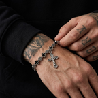 Jesus Cross Rosary Bracelet | Steel beaded-Tithesource-