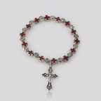 Jesus Cross Rosary Bracelet | Steel beaded-Tithesource-Wine-