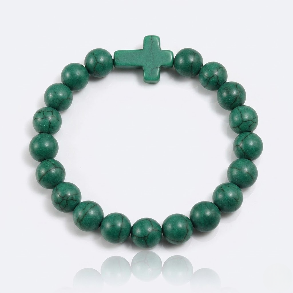 Jesus Cross Stretch Beaded Bracelet