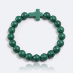Jesus Cross Stretch Beaded Bracelet