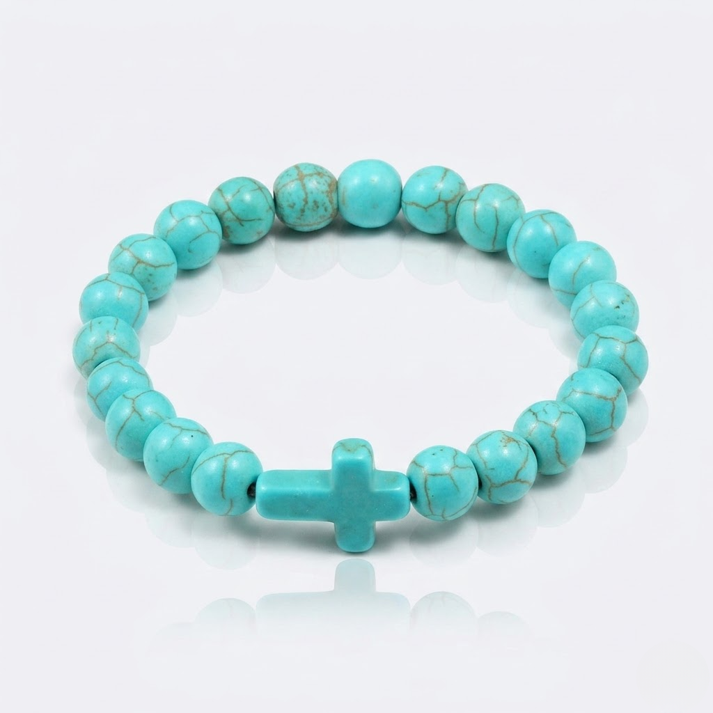 Jesus Cross Stretch Beaded Bracelet