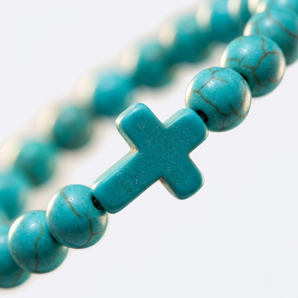 Jesus Cross Stretch Beaded Bracelet