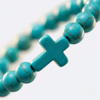 Jesus Cross Stretch Beaded Bracelet