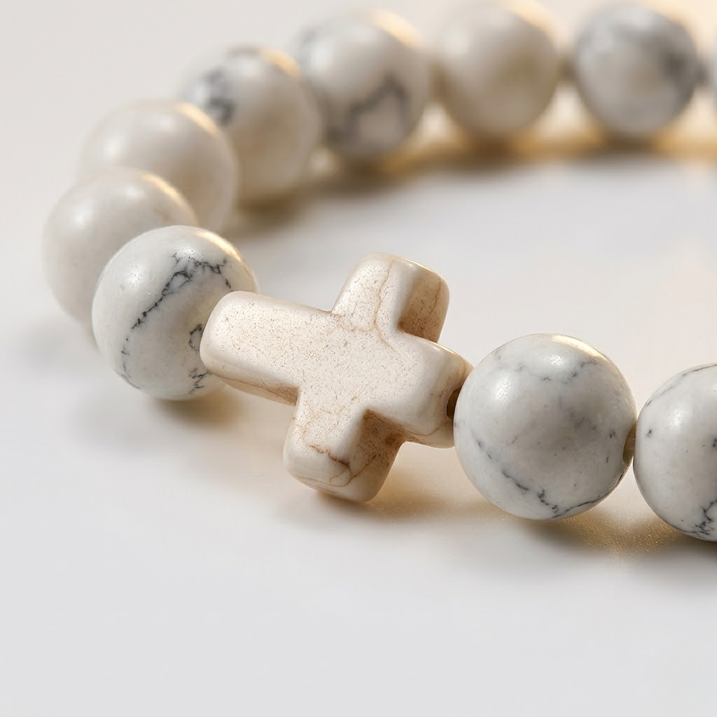 Jesus Cross Stretch Beaded Bracelet