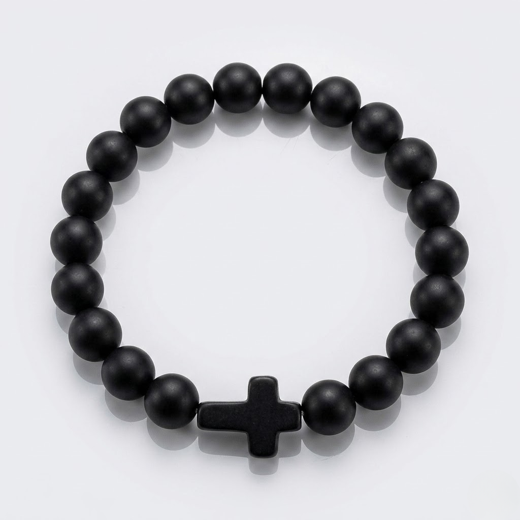 Jesus Cross Stretch Beaded Bracelet