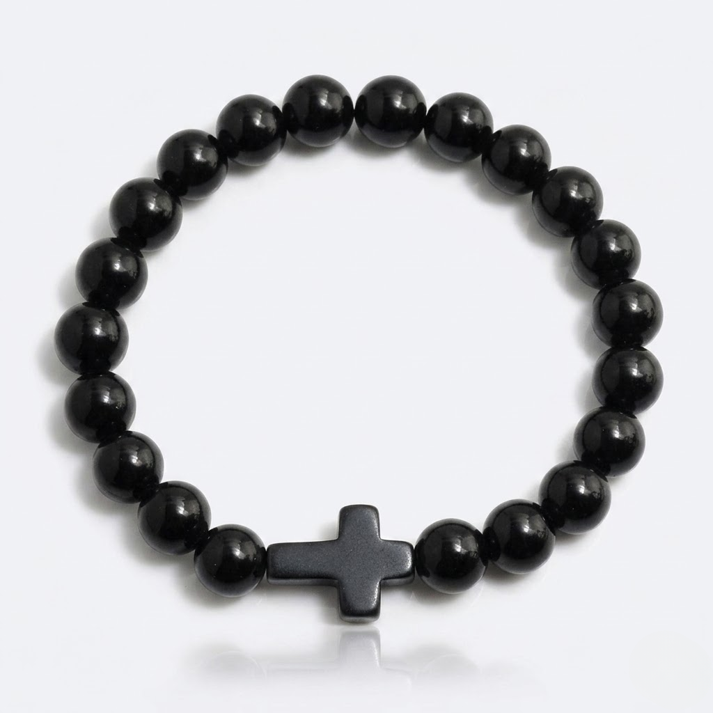 Jesus Cross Stretch Beaded Bracelet
