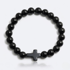 Jesus Cross Stretch Beaded Bracelet