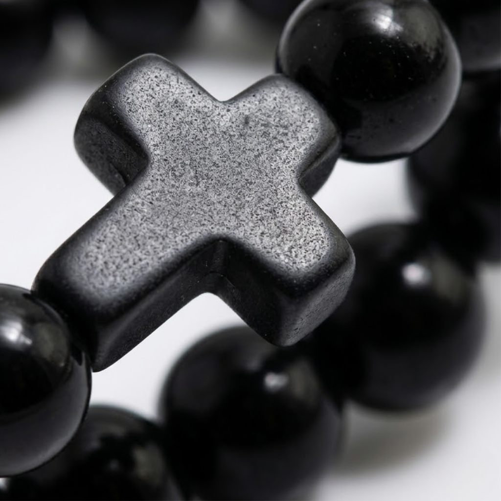 Jesus Cross Stretch Beaded Bracelet