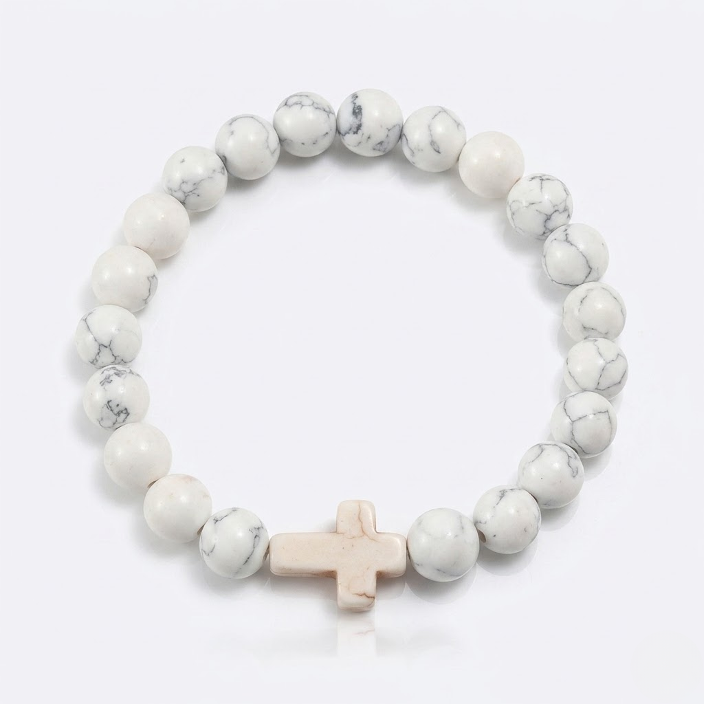Jesus Cross Stretch Beaded Bracelet