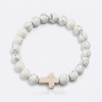 Jesus Cross Stretch Beaded Bracelet